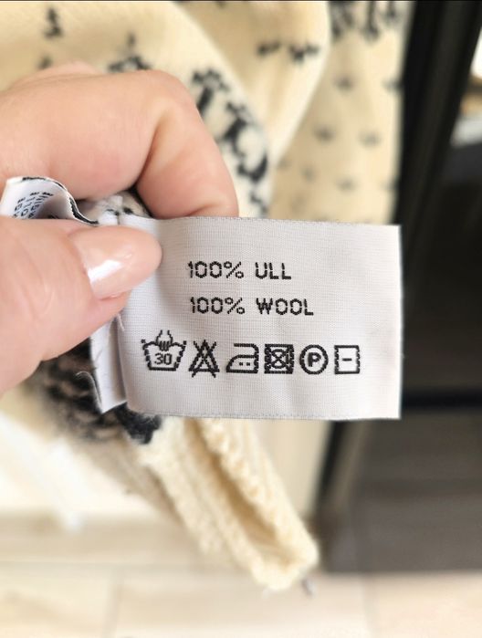Sweter wełniany norweski M gruby i ciepły
