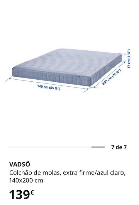 Colchão Ikea 140x200cm