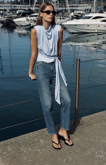 Джинсы mom-fit Zara