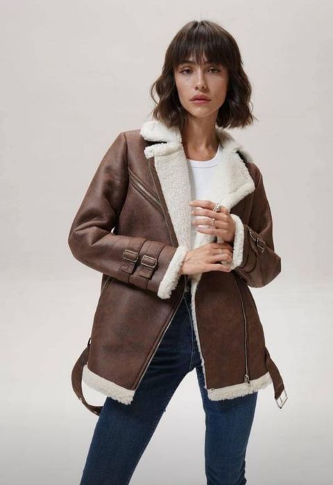 Зимова дублянка авіатор з екошкіри