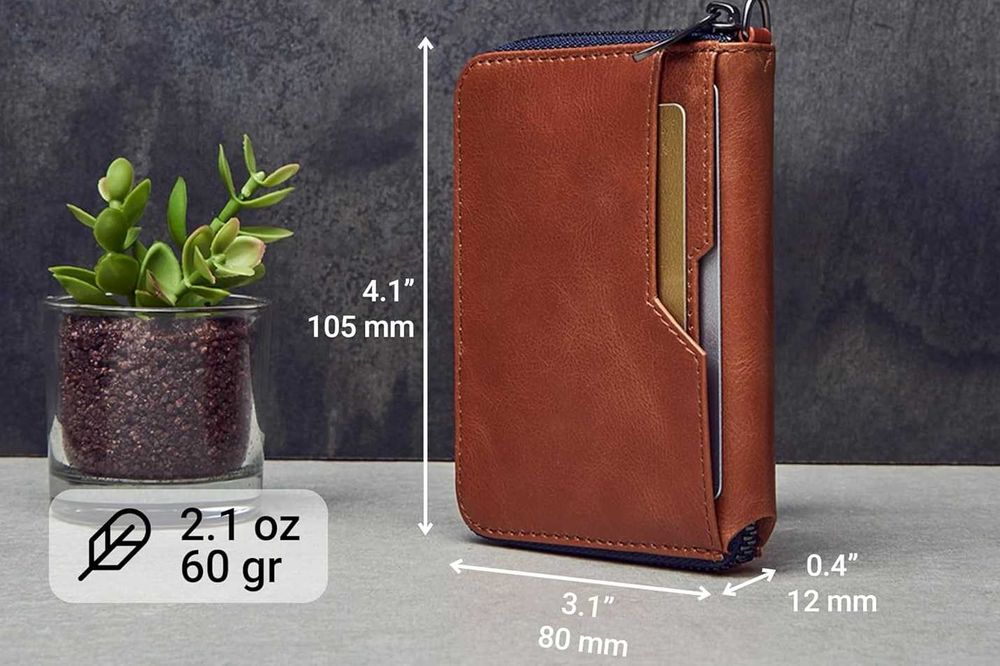 DH3 Męski Mały Portfel Skórzany SLIM Vaultskin Skóra Naturalna RFID