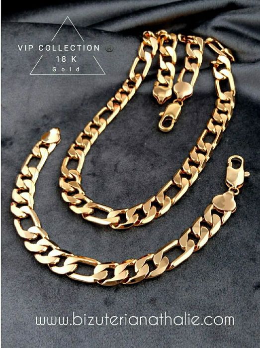 Złoty Pozłacany łańcuszek męski pancerka 10 mm Gwarancja