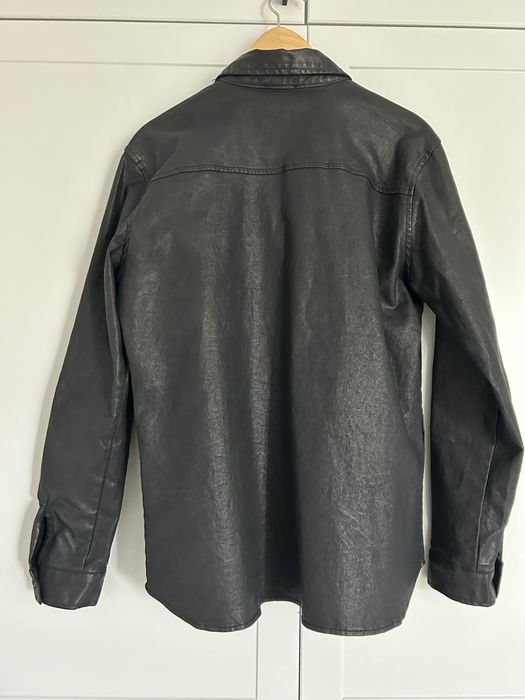 Koszula męska woskowana czarna D.W Jeans imitująca skórzana powlekana