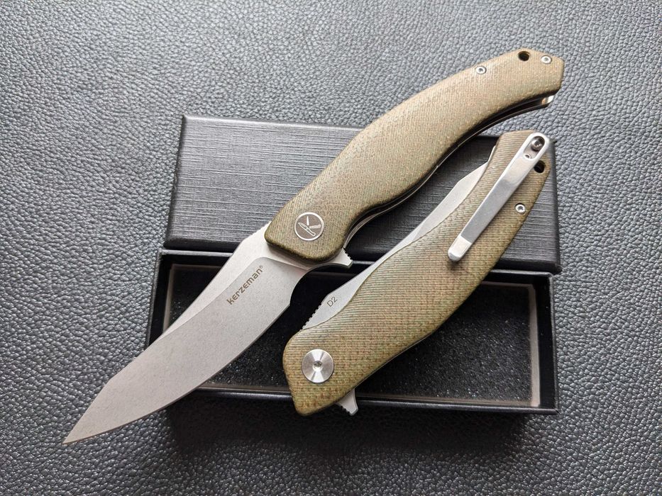 Kerzeman KZ648. Green Micarta. нож складной. складний ніж