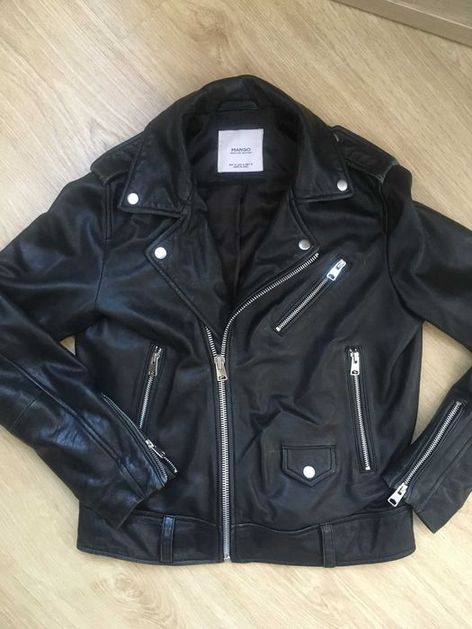 MANGO CASACO PELE M Original Motorcycle Preto Genuine Leather