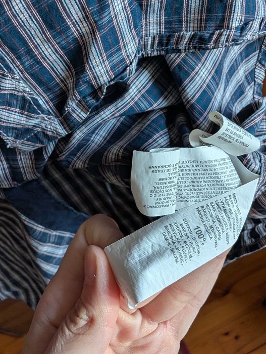 Granatowa męska koszula w kratkę rozmiar XL