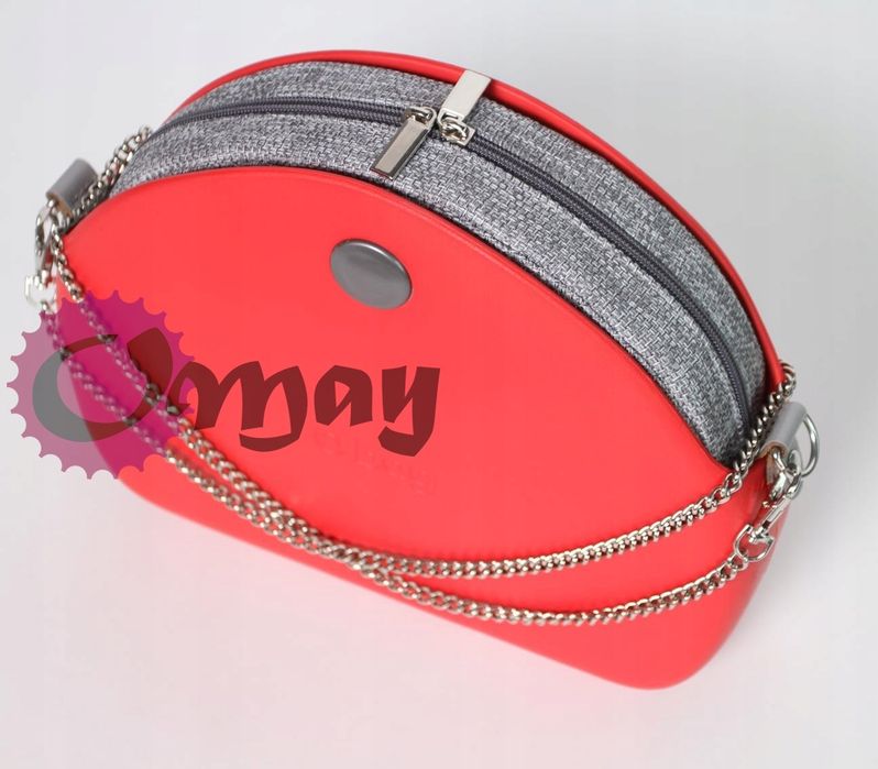 SZARY Organizer OBAG MOON LIGHT struktura pleciona 2 kieszenie OMAY.PL