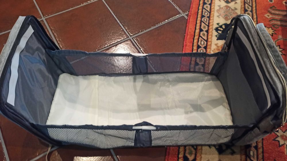 Mochila de maternidade troca fraldas e viagem + porta-bebé/marsupio