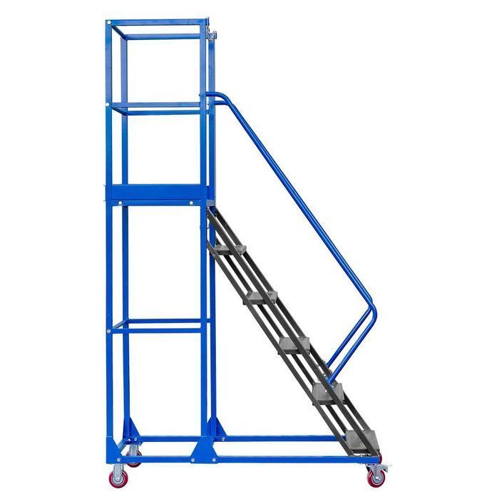 Drabina magazynowa przejezdna Mega-M STANDARD H-150 cm 6 stopni podest