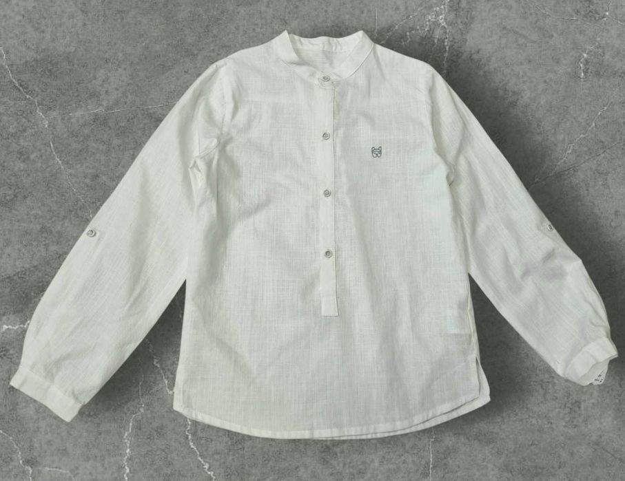 Нова хлопкова біла сорочка 10 років, 134, 140