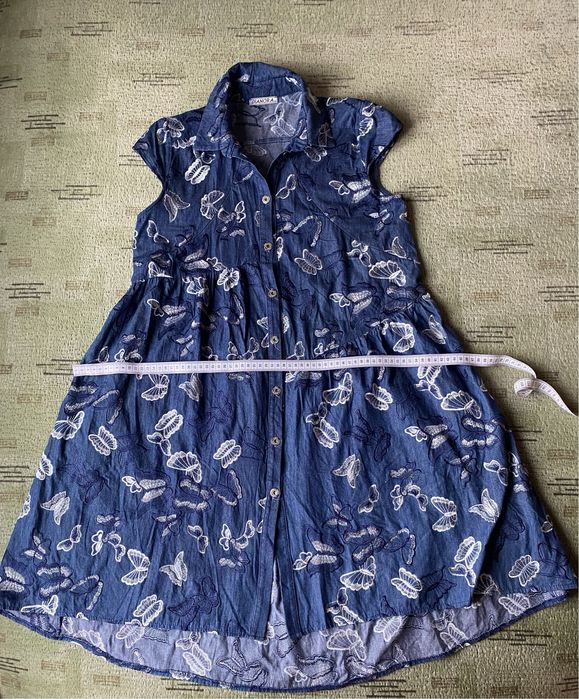 Плаття котонове з вишивкою для вагітних та годуючих.