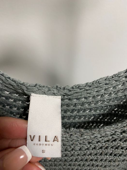 Błyszczący sweter zima S 36 - 40 Vila srebrna nitka