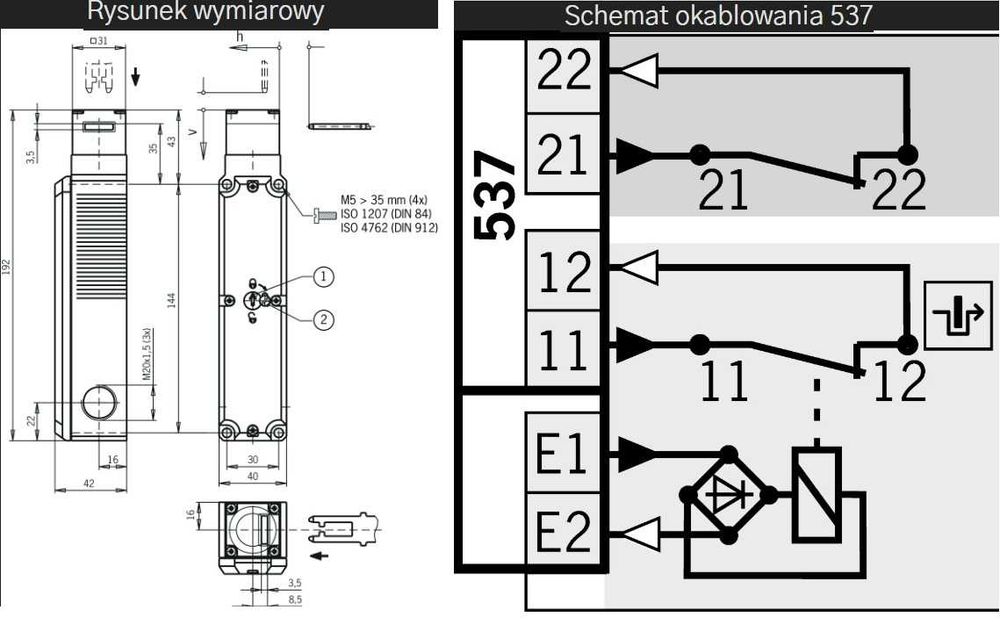 Siłownik Wyłącznik bezpieczeństwa  EUCHNER TP3-537A230M   2szt.