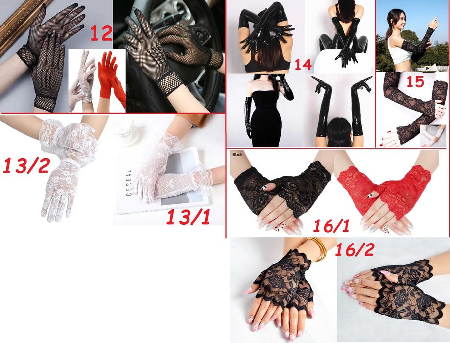 Рукавички сітка ажурні Аніме Готика Панк Косплей, мітенки для танців