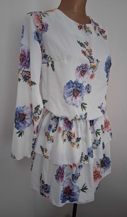 cienka sukienka w kwiaty s m