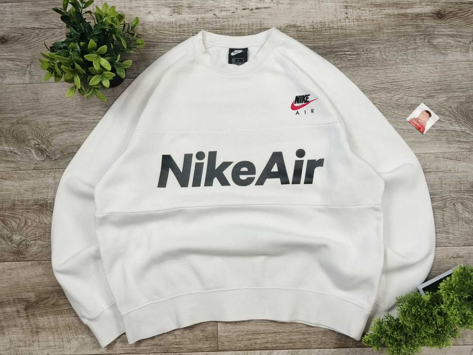 [L] NIKE AIR широкий світшот оригінальний бавовна білий