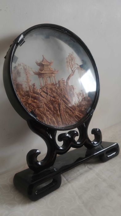 Diorama chinês vintage em cortiça