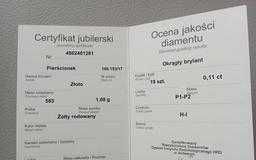 Złoty pierścionek z brylantami