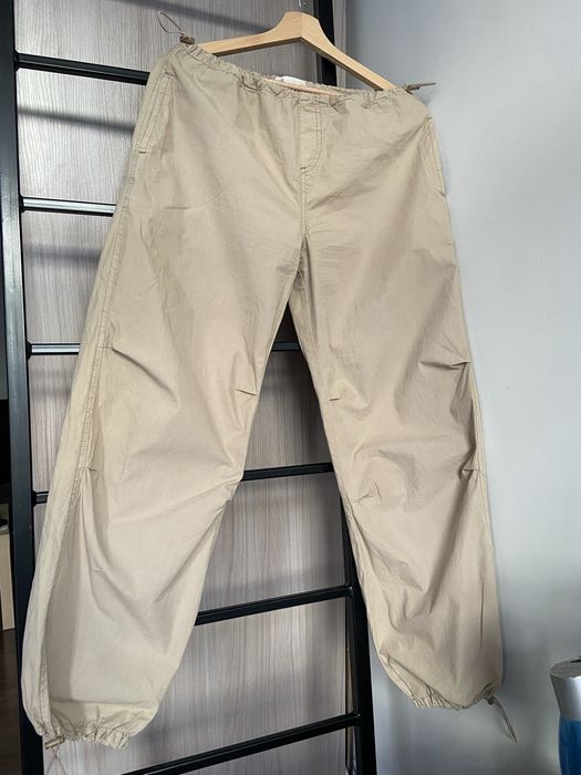 Spodnie baggy szeroki camel stradivarius
