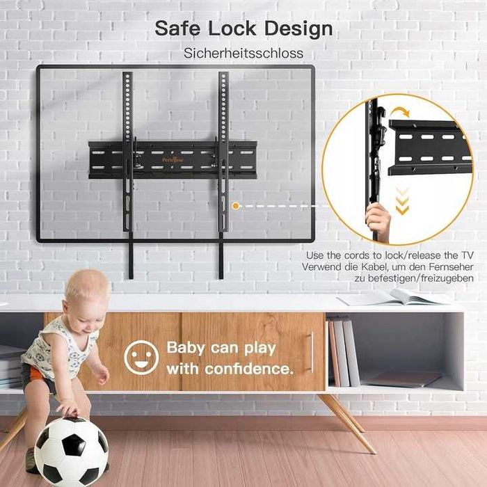 Uchwyt Ścienny do TV Mocny Płaski 26-55 cali 52kg [2288]