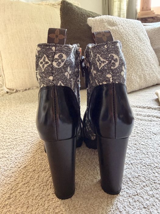 Damskie buty Louis Vuitton 37/38 trapery Star Trail denim botki na obcasie NOWE