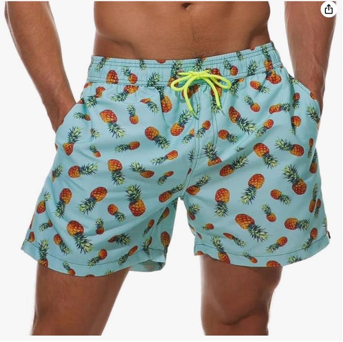 Męskie szorty kąpielowe, wzór ananasy, rozm. S ARCWEG
