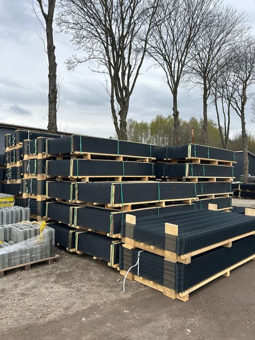 Ogrodzenie panelowe 3D KOMPLET slupki panele podmurówki obejmy BRAMY