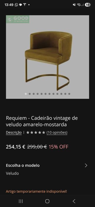 Cadeirao de jantar como novo