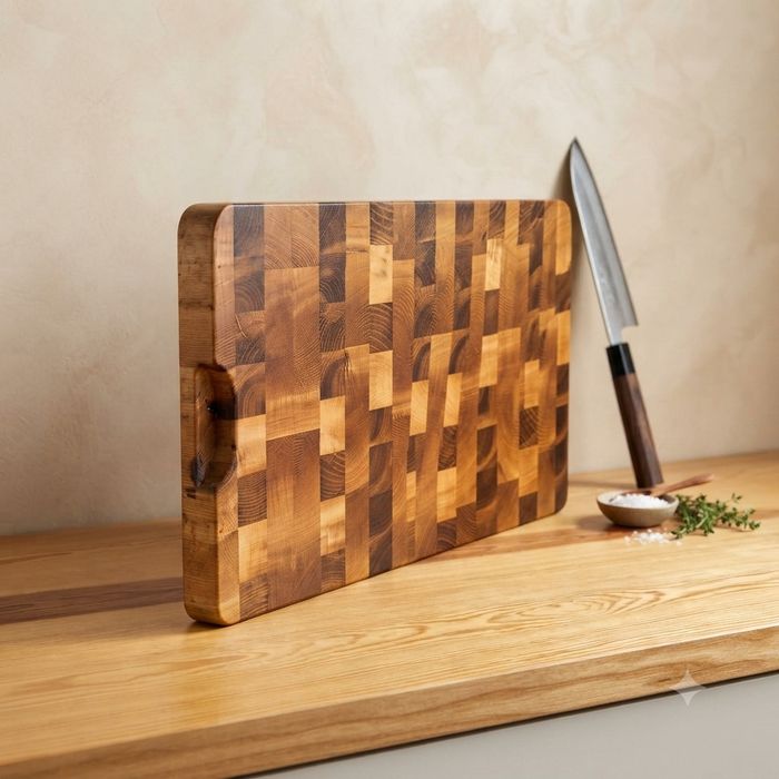 Solidna deska do krojenia (dąb/buk) – duża i gruba! 59x33x3,5 cm
