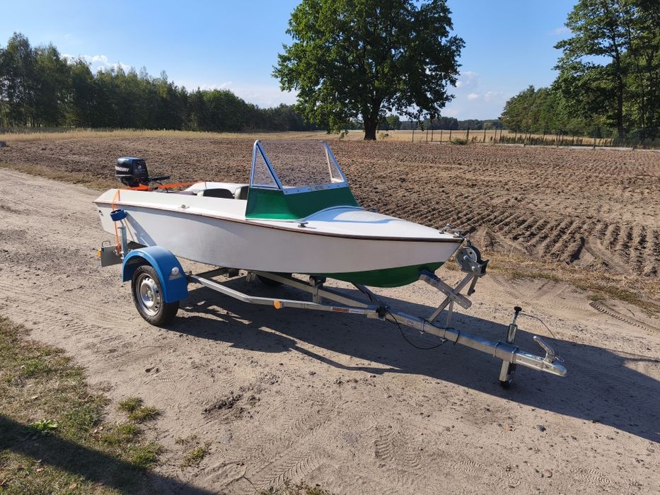 Łódź motorówka retro PRL zestaw