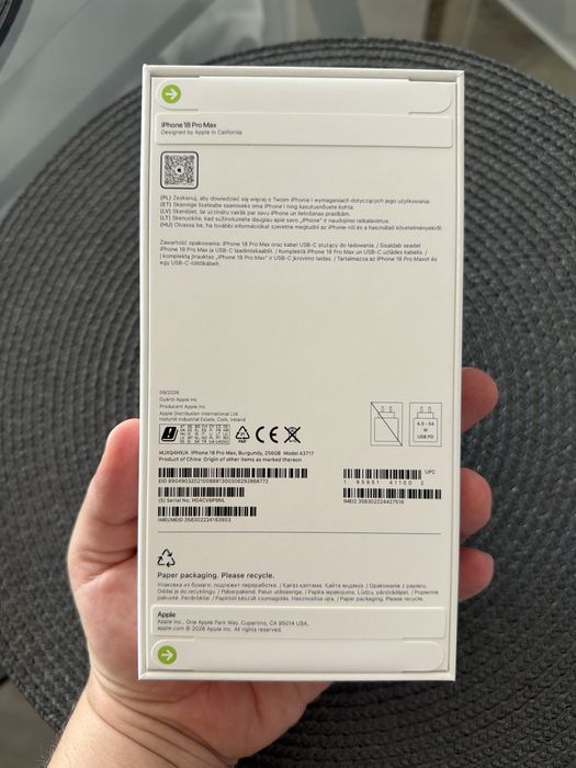 iPhone 18 Pro Max 256GB Burgund DOSTĘPNY OD RĘKI. Ostatnia sztuka.