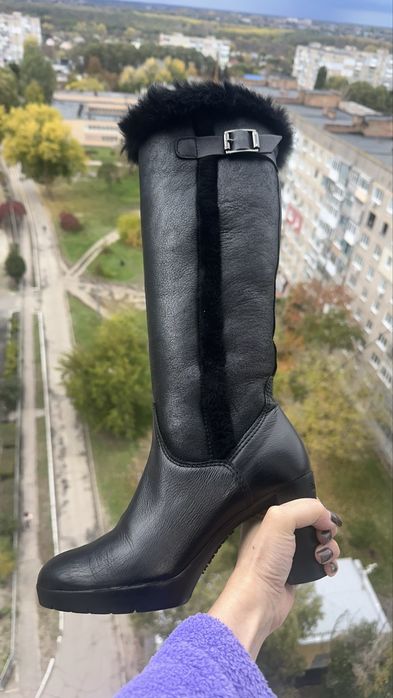 Baldinini Італія оригінал зимові шкіряні чоботи на цигейкі овчині р.37