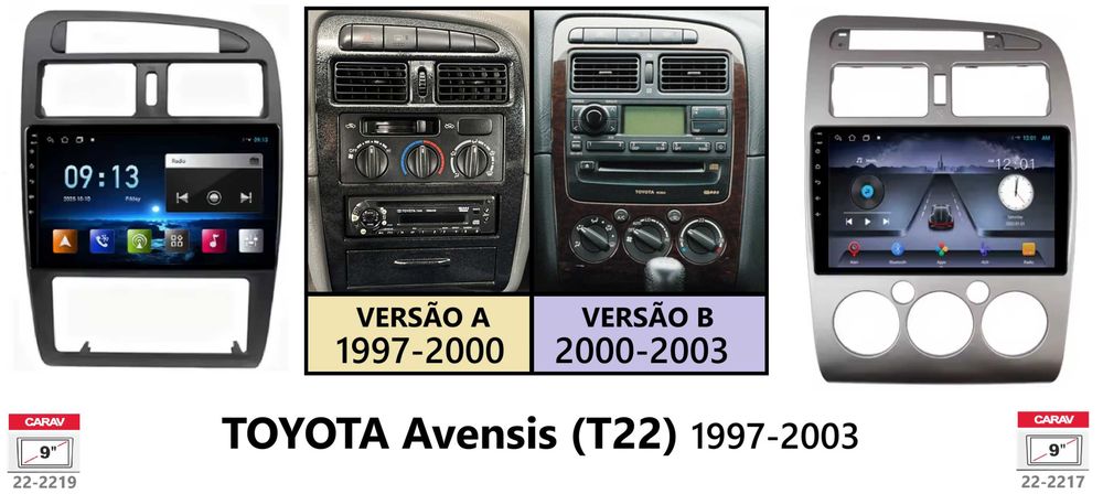 (NOVO) Rádio 2DIN 9" Toyota AVENSIS T22 (T220) • Android [4+64GB]
