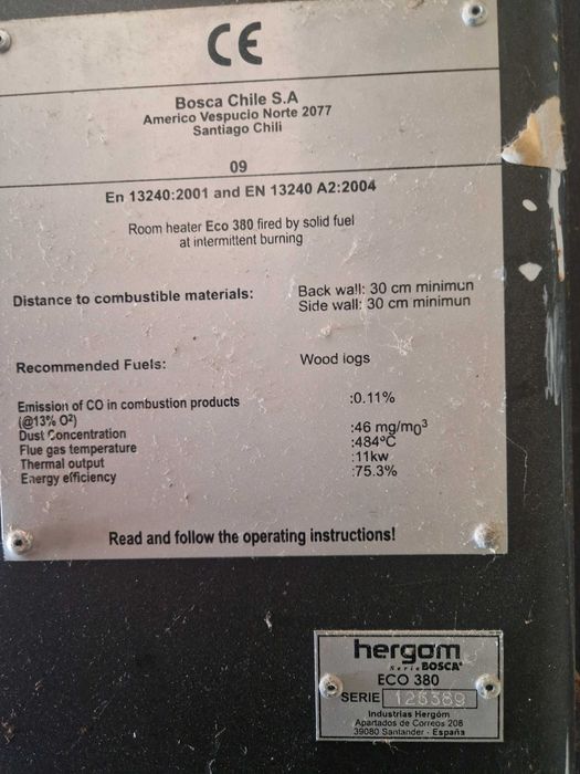 Salamandra de Ferro Hergóm + Tubagem Incluída