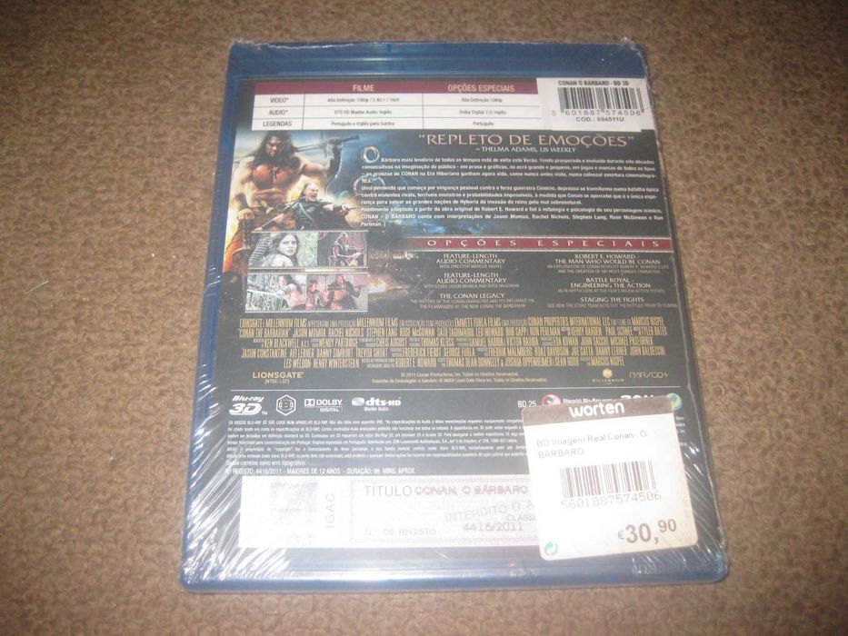 Blu-Ray "Conan, o Bárbaro" com Jason Mamoa/Edição em 2D e 3D/Selado!