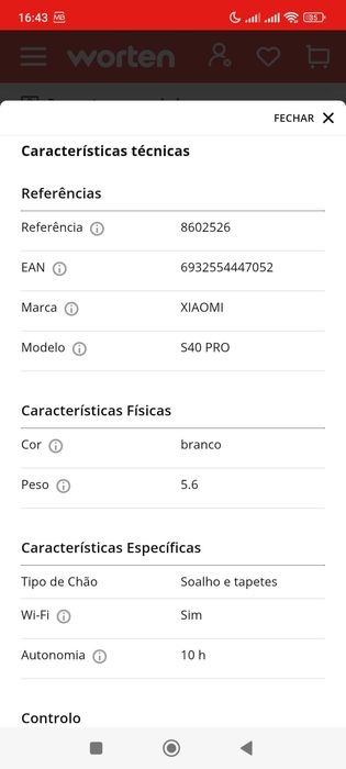 Robot Xiaomi S40 Pró c/ garantia 2 anos
