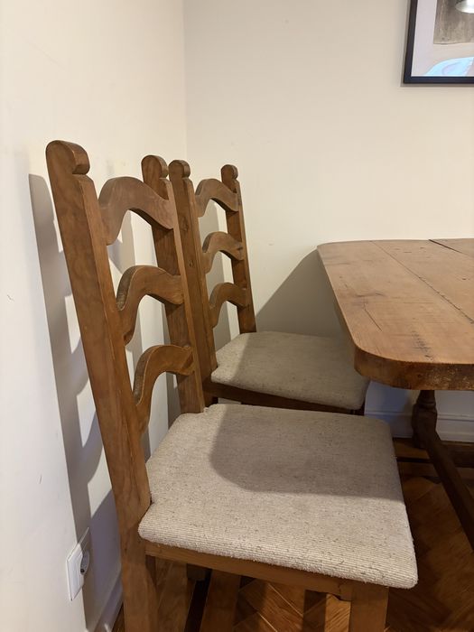 Mesa/Aparador de madeira mexicana extensivel + 4 cadeiras