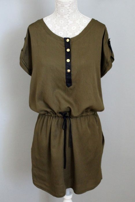 STRADUVARIUS militarna sukienka tunika M 38 military look