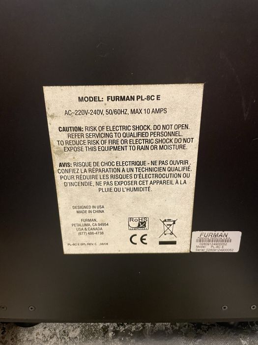 Furman PL-8 CE – Like New – Current Stabilizer64284292283137124