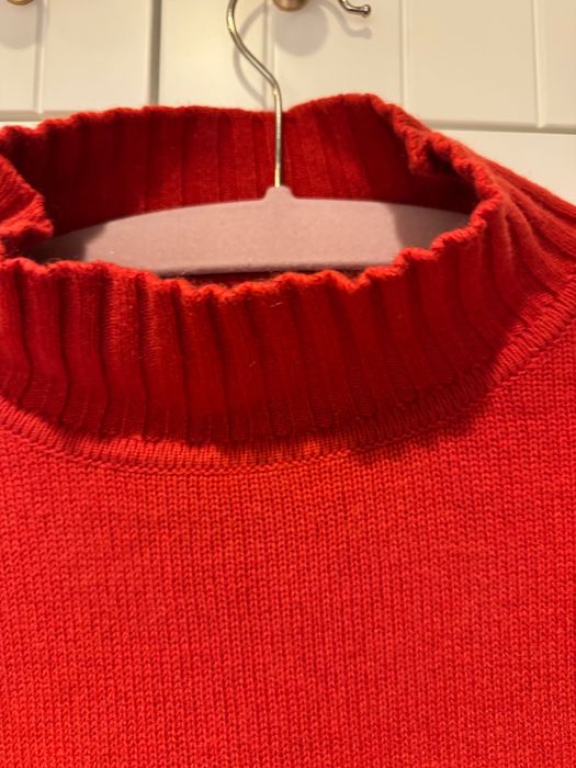 Collectif mon Amour oversize sweter z golfem czerwony kaszmirowy