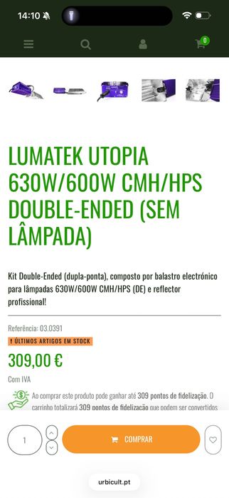 Luz Cultivo Lumatek 630w