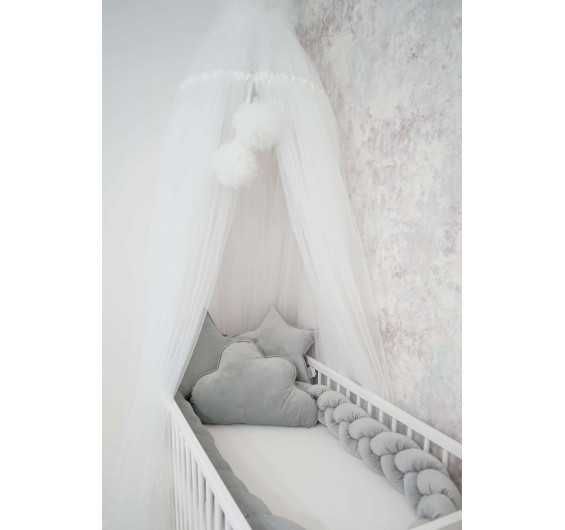 Conjunto para berço, trança,  almofadas, rede e suporte