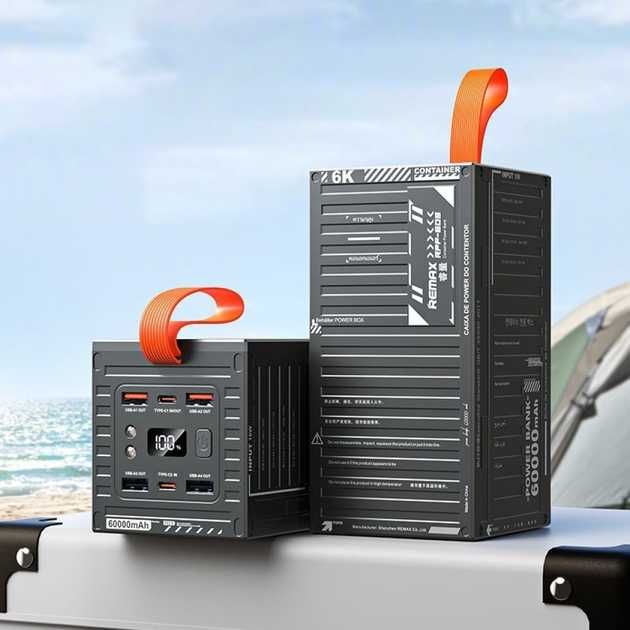 Power Bank Remax RPP-100 60000 mah, 100W з двома економними ліхтарями