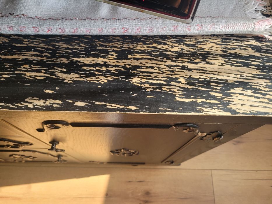 Meble czarne,  antyk drewno blaty do renowacji