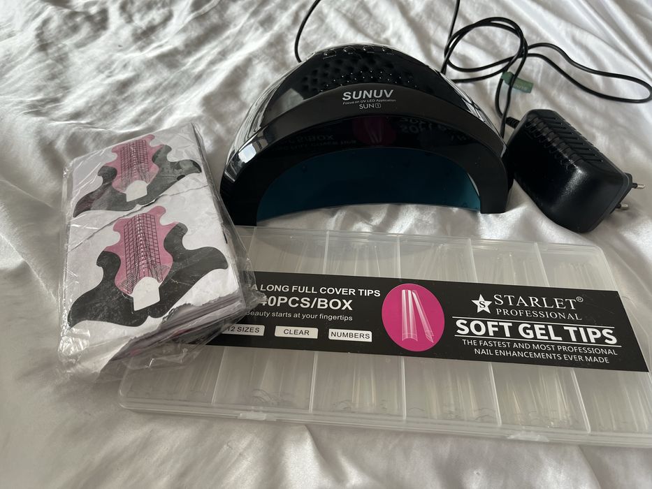 лампа, типсы и формы для наращивания