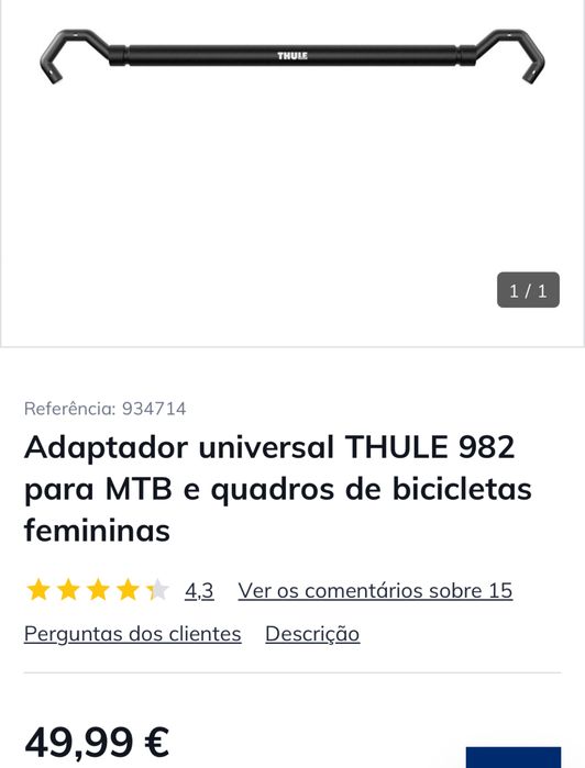 Adaptador Universal Thule para Quadro Bicicleta