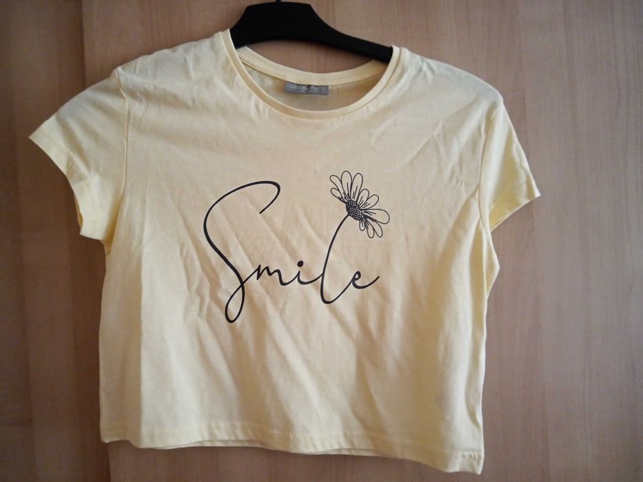 bluzka koszulka top 134 140 nowy żółty