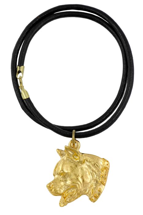 Amerykański Staffordshire terrier naszyjnik pozłocony Art-Dog