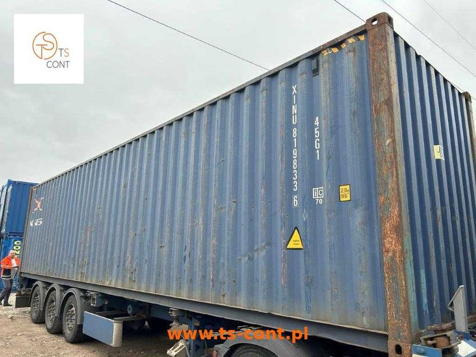 Kontener morski magazynowy budowlany 40 HC / 40 DV używany 12 metrowy