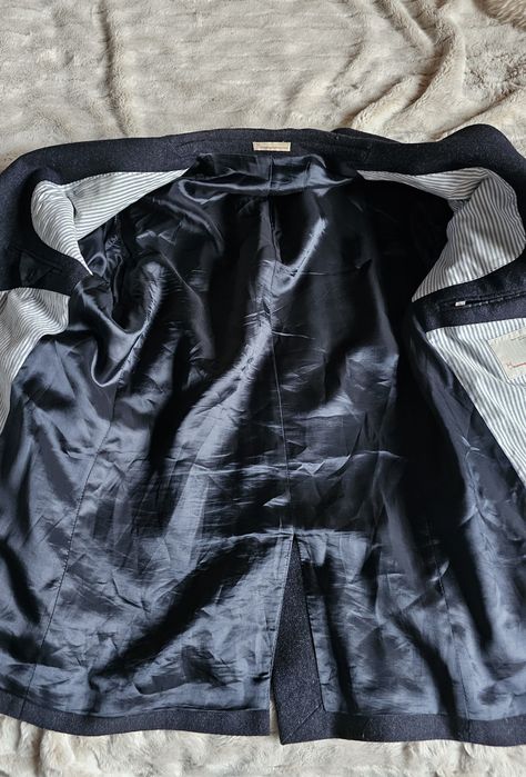 Knowledge Cotton Apparel marynarka męska wełna granatowa L